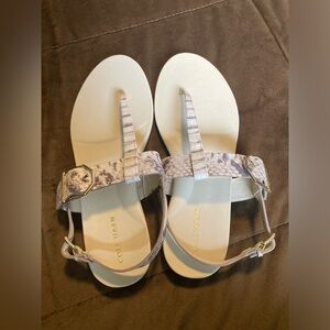 Cole Haan,size 6,nwot,snakeskin design,leather, cute sandals. Dress up or down